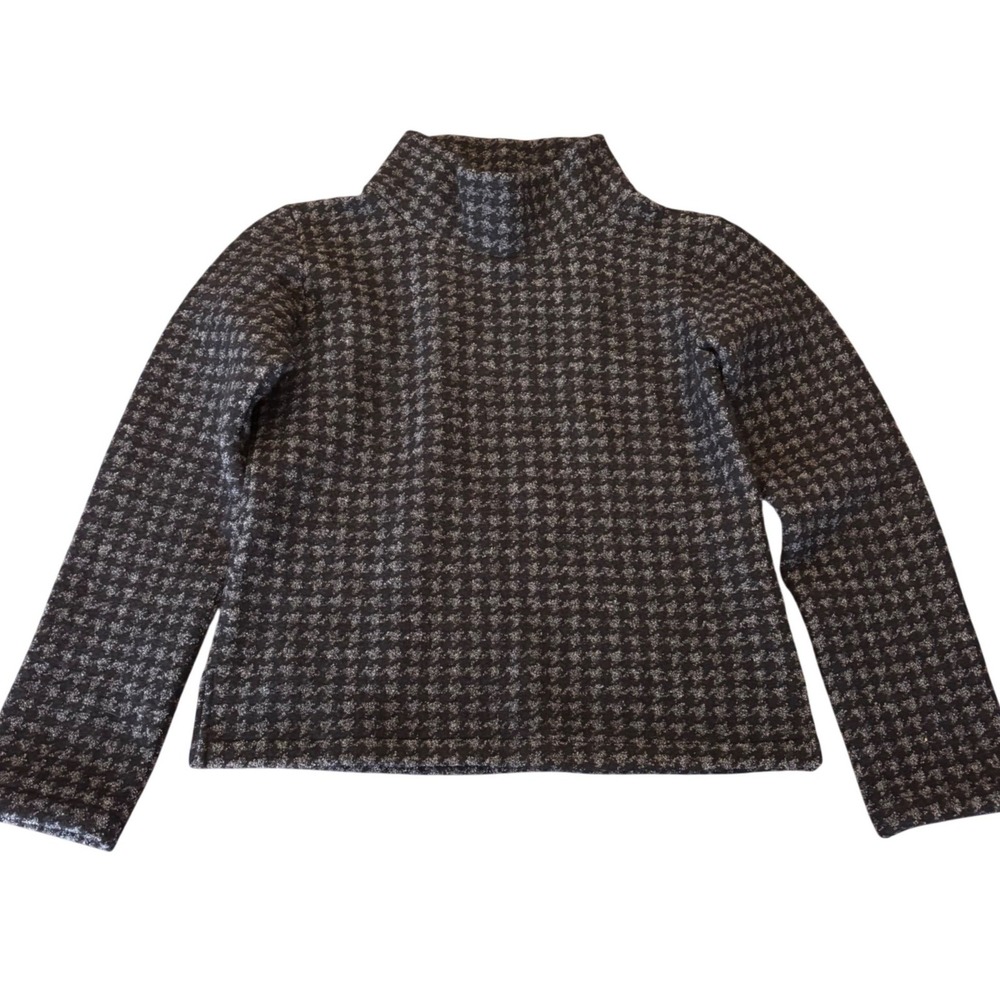 Agnes b. Paris | Womens 2 | Houndstooth | Wool Blend Mock Neck Sweater